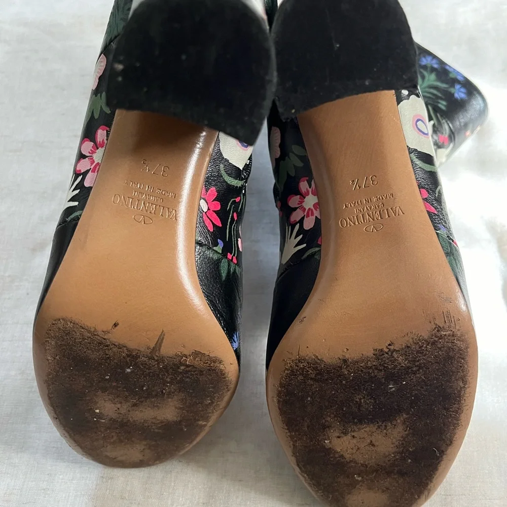 Valentino Garavani Floral Heeled Boots size 37.5 - Picture 10 of 11